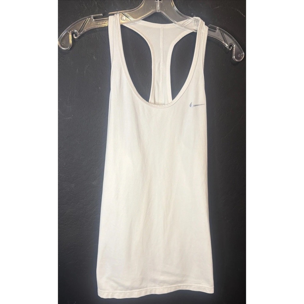 Lot 2 Nike Dri Fit Women's Racerback Tank Tops M & L Blue White Athletic Workout